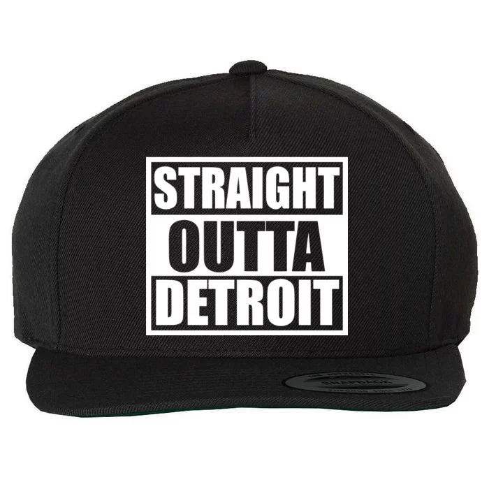 Striaght Outta Detroit Michigan Wool Snapback Cap