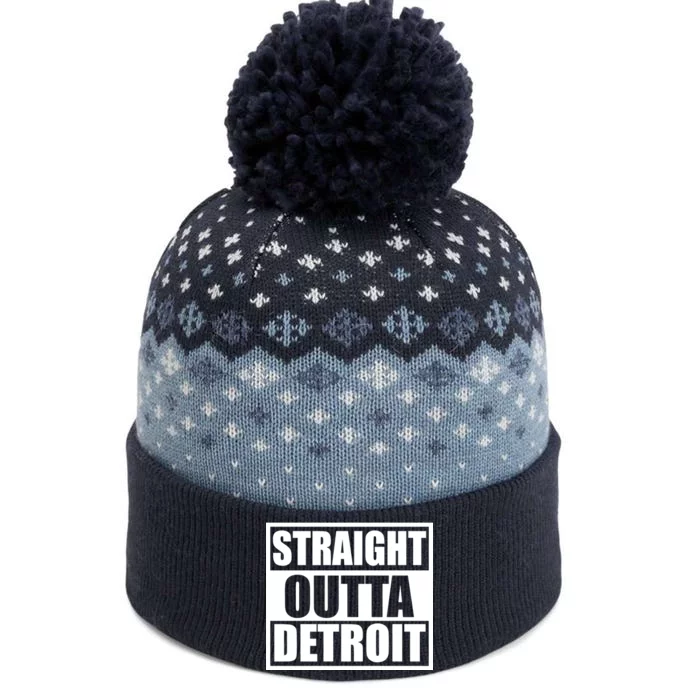 Striaght Outta Detroit Michigan The Baniff Cuffed Pom Beanie