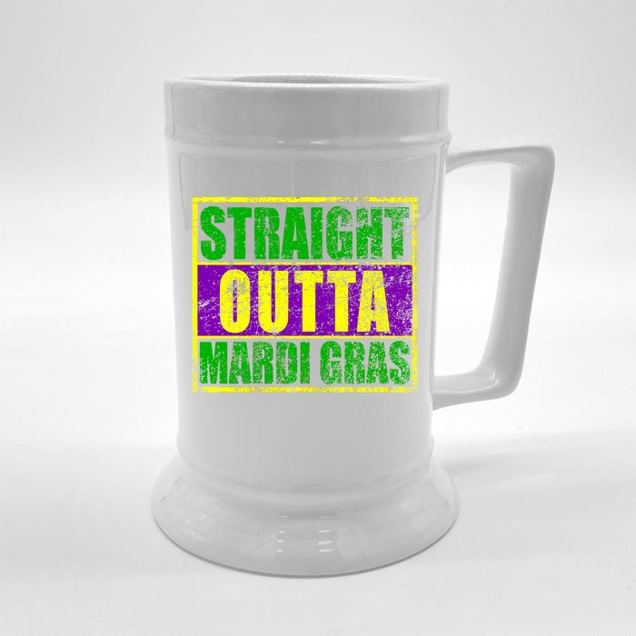 Striaght Outta Mardi Gras New Orleans Party Front & Back Beer Stein