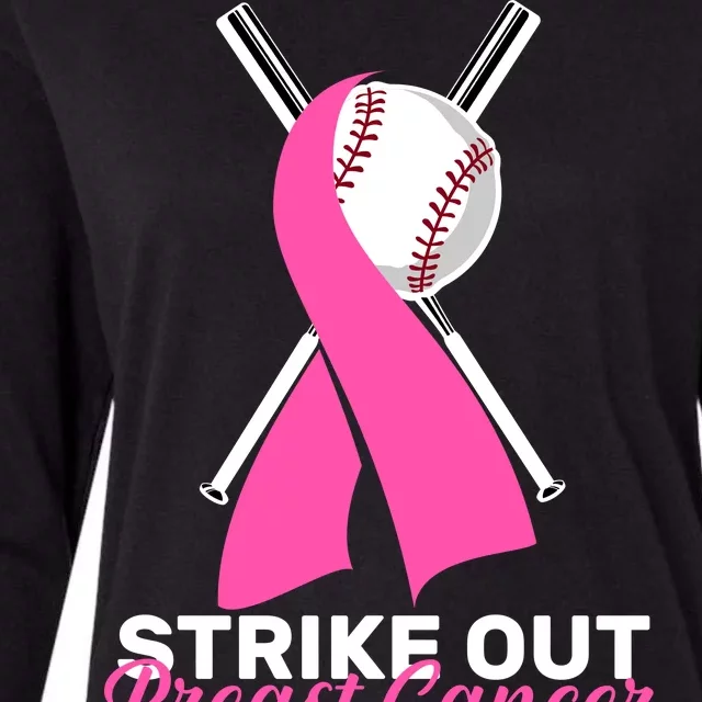 Strike Out Breast Cancer Womens Cotton Relaxed Long Sleeve T-Shirt