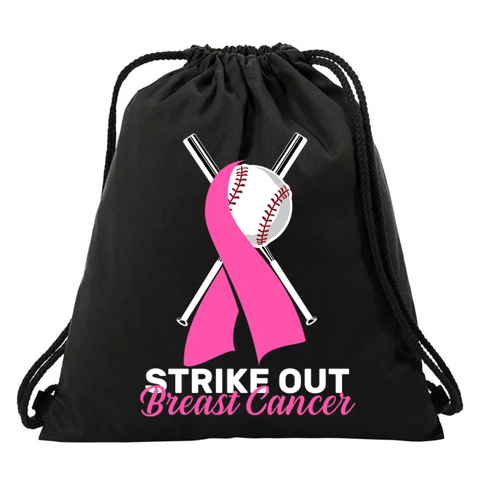 Strike Out Breast Cancer Drawstring Bag