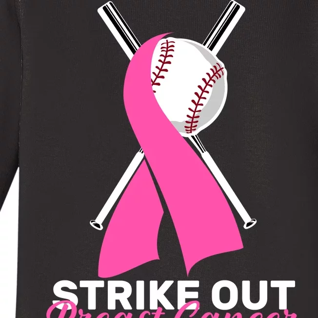 Strike Out Breast Cancer Baby Long Sleeve Bodysuit