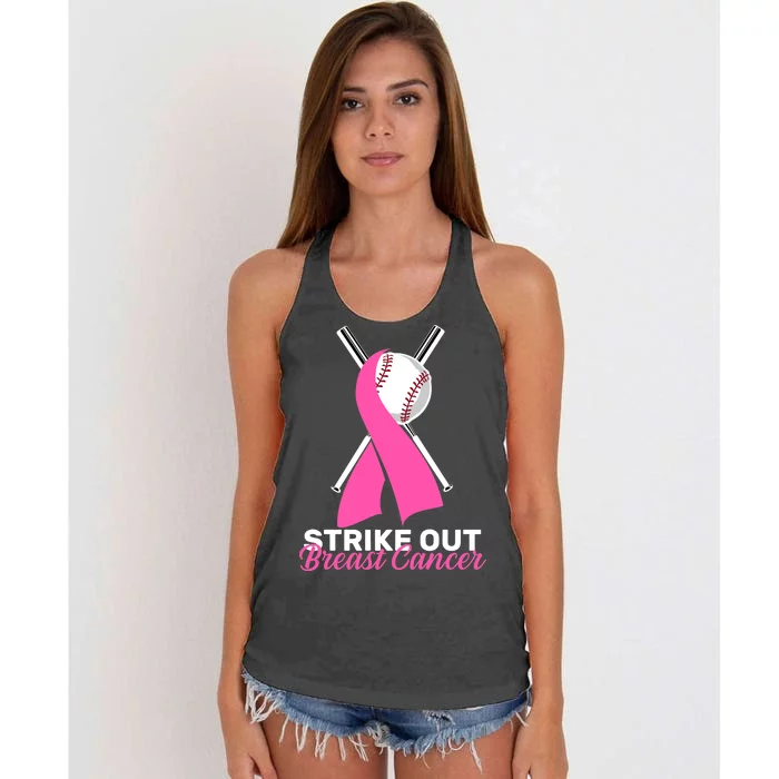 Strike Out Breast Cancer Women's Knotted Racerback Tank