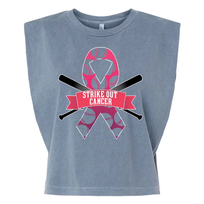 Strike Out Cancer Garment-Dyed Women's Muscle Tee