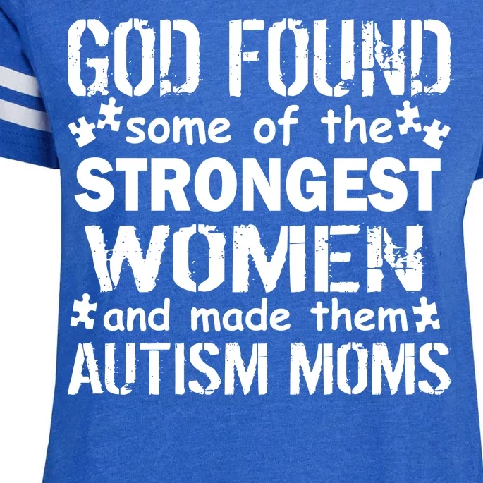 Strong Autism Mom Quote Enza Ladies Jersey Football T-Shirt