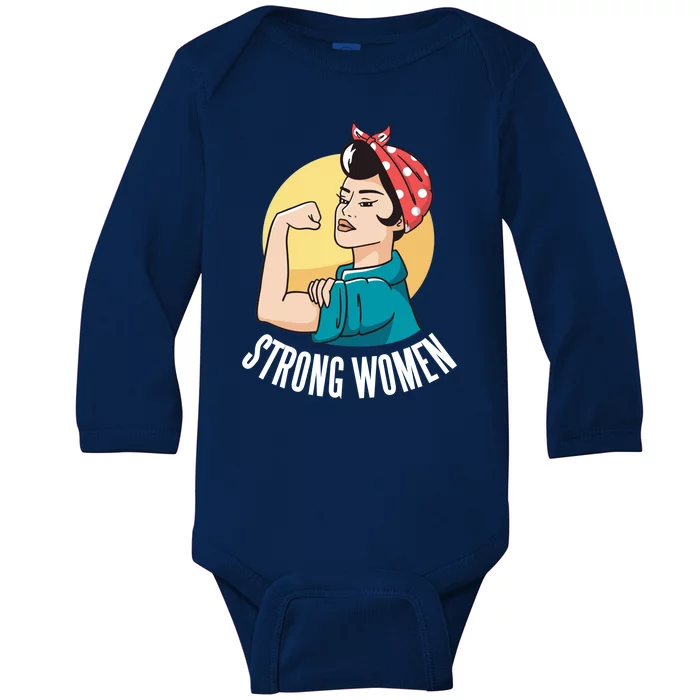 Strong Female Baby Long Sleeve Bodysuit