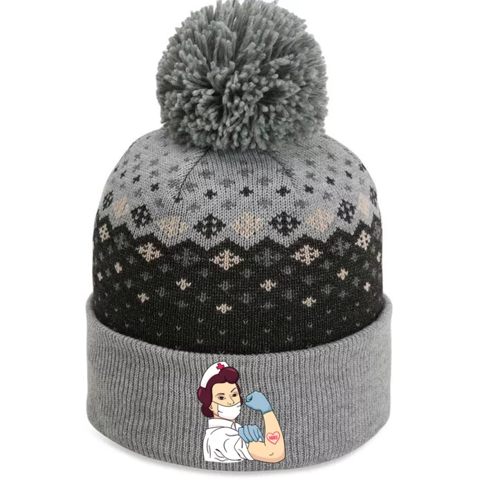 Strong Female Nurse The Baniff Cuffed Pom Beanie