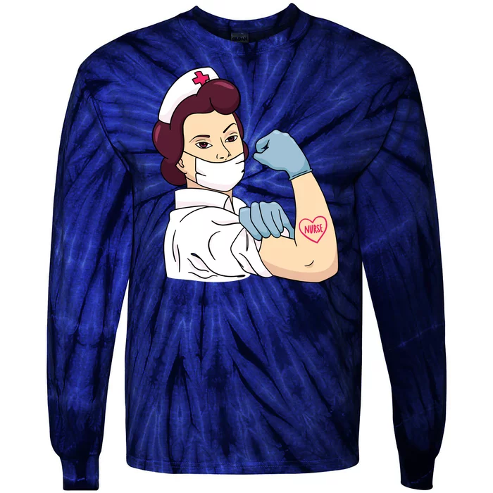 Strong Female Nurse Tie-Dye Long Sleeve Shirt