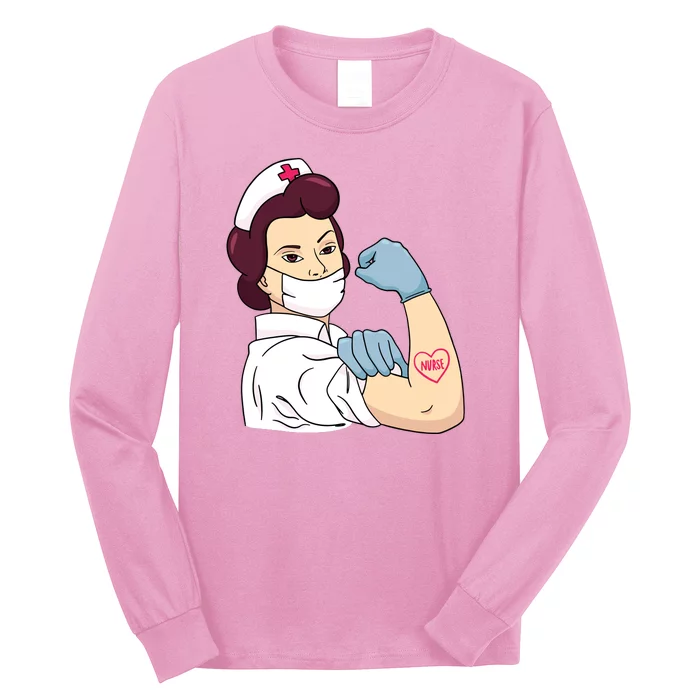 Strong Female Nurse Long Sleeve Shirt