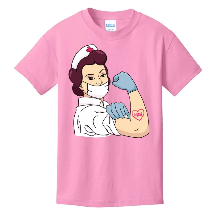 Strong Female Nurse Kids T-Shirt