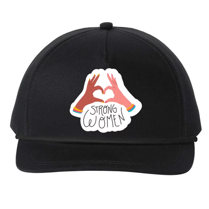 Strong Women Heart Snapback Five-Panel Rope Hat