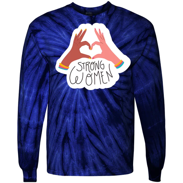 Strong Women Heart Tie-Dye Long Sleeve Shirt