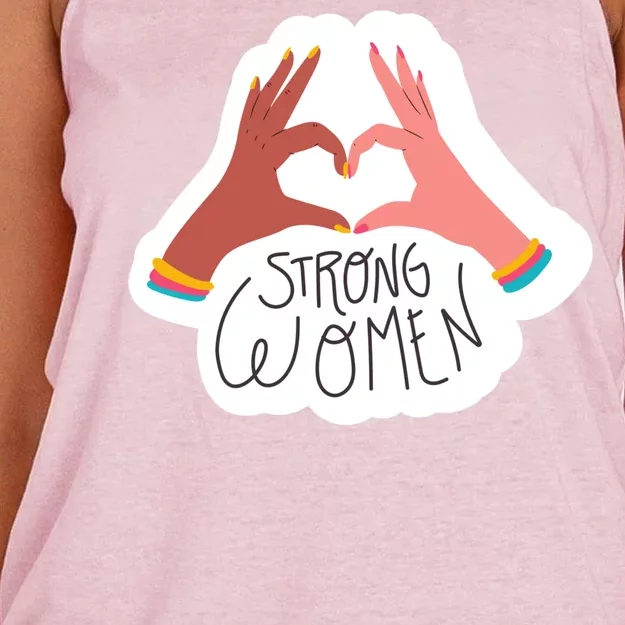 Strong Women Heart Women's Knotted Racerback Tank