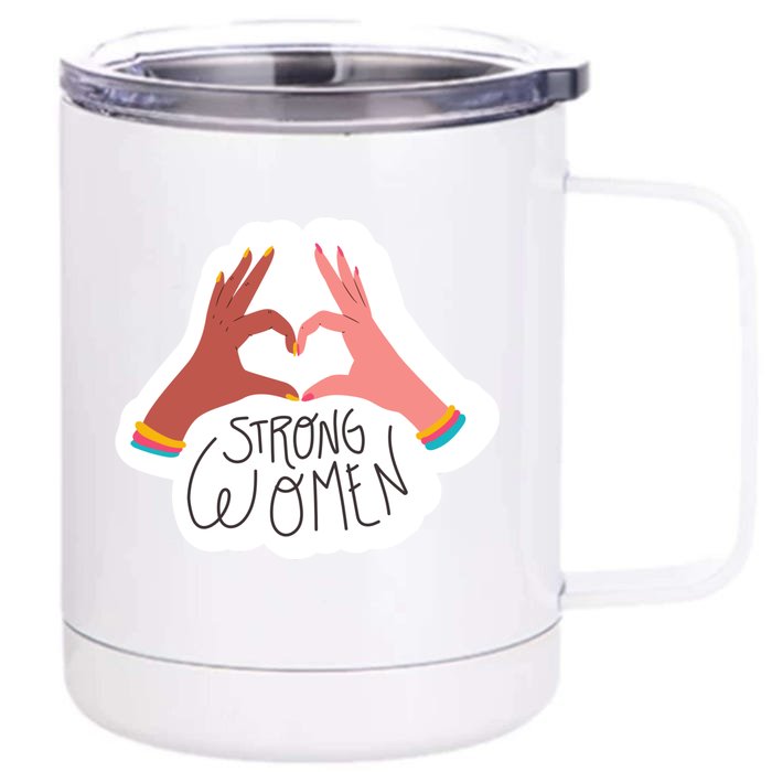 Strong Women Heart Front & Back 12oz Stainless Steel Tumbler Cup