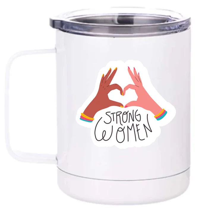 Strong Women Heart Front & Back 12oz Stainless Steel Tumbler Cup