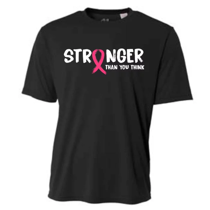 Stronger Than You Think Breast Cancer Ribbon Cooling Performance Crew T-Shirt