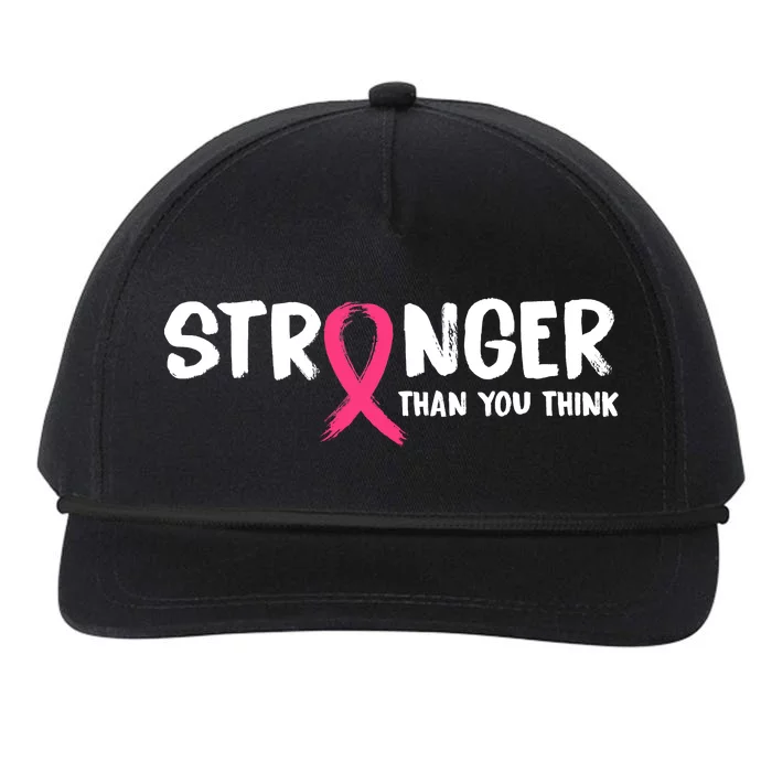 Stronger Than You Think Breast Cancer Ribbon Snapback Five-Panel Rope Hat