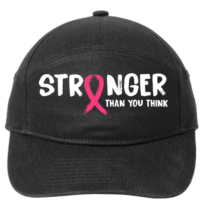 Stronger Than You Think Breast Cancer Ribbon 7-Panel Snapback Hat