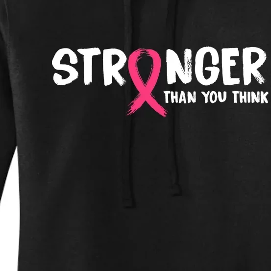 Stronger Than You Think Breast Cancer Ribbon Women's Pullover Hoodie