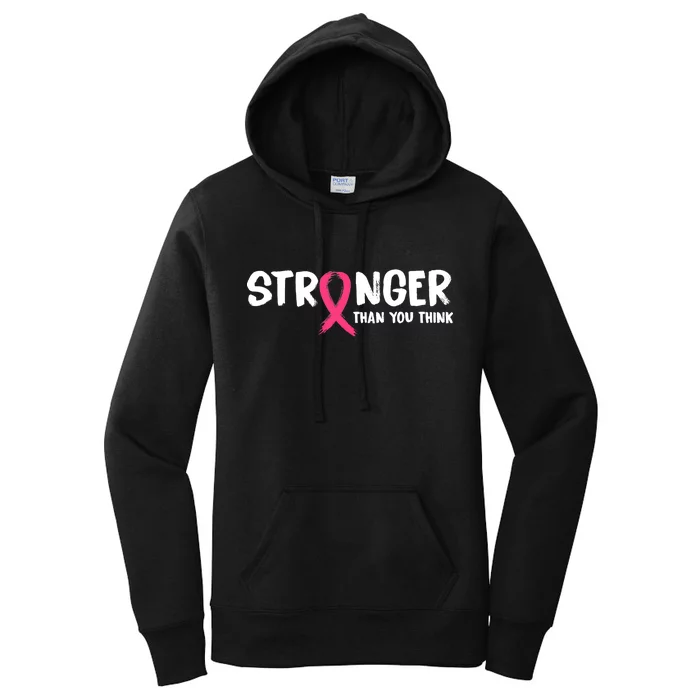 Stronger Than You Think Breast Cancer Ribbon Women's Pullover Hoodie