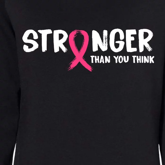 Stronger Than You Think Breast Cancer Ribbon Womens California Wash Sweatshirt