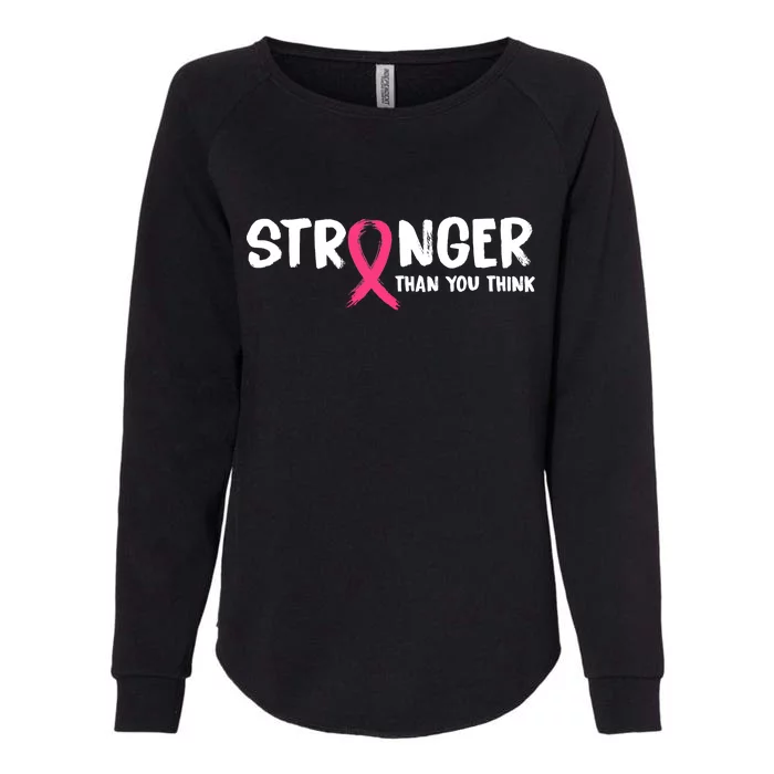 Stronger Than You Think Breast Cancer Ribbon Womens California Wash Sweatshirt