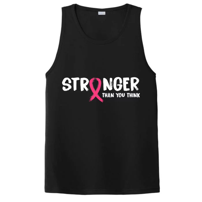 Stronger Than You Think Breast Cancer Ribbon Performance Tank