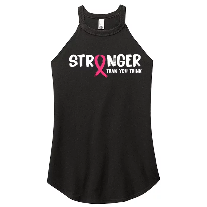 Stronger Than You Think Breast Cancer Ribbon Women’s Perfect Tri Rocker Tank