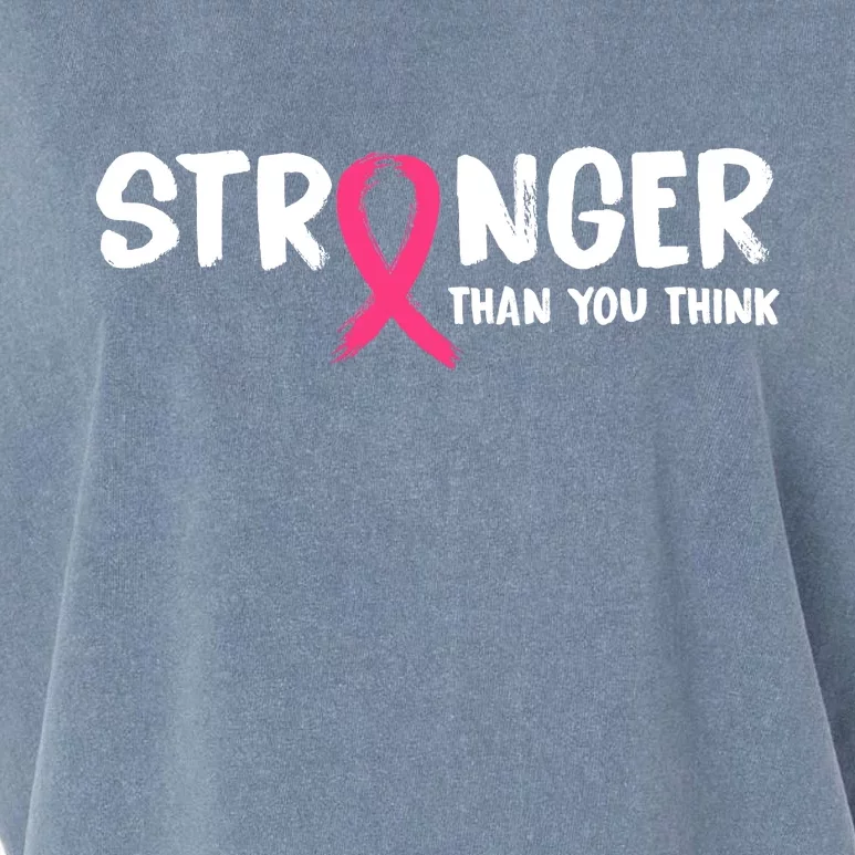 Stronger Than You Think Breast Cancer Ribbon Garment-Dyed Women's Muscle Tee