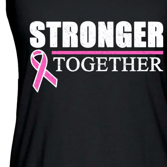 Stronger Together Breast Cancer Awareness Ladies Essential Flowy Tank