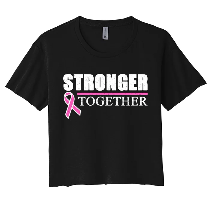 Stronger Together Breast Cancer Awareness Women's Crop Top Tee