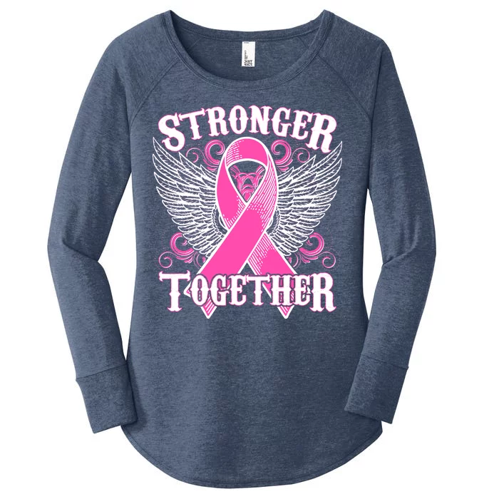 Stronger Together Support Breast Cancer Awareness Women's Perfect Tri Tunic Long Sleeve Shirt