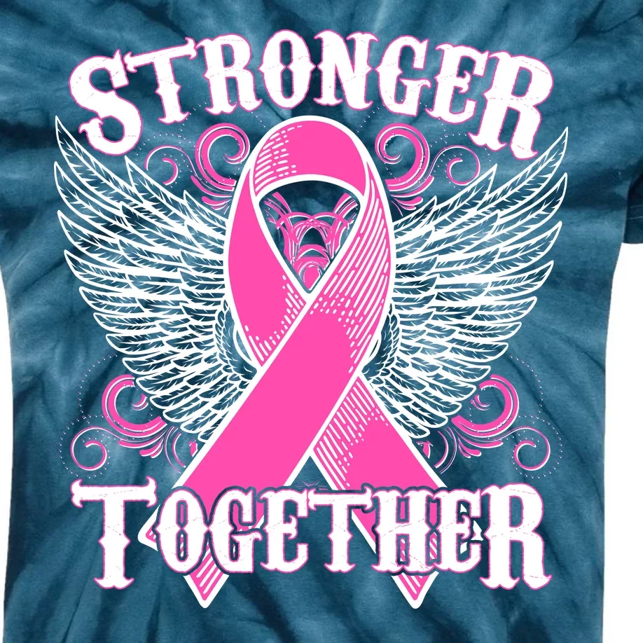 Stronger Together Support Breast Cancer Awareness Kids Tie-Dye T-Shirt