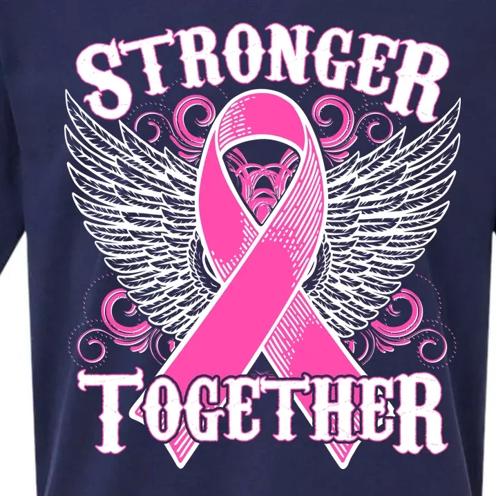 Stronger Together Support Breast Cancer Awareness Sueded Cloud Jersey T-Shirt