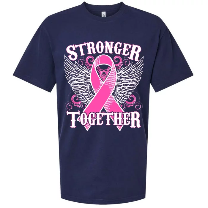 Stronger Together Support Breast Cancer Awareness Sueded Cloud Jersey T-Shirt