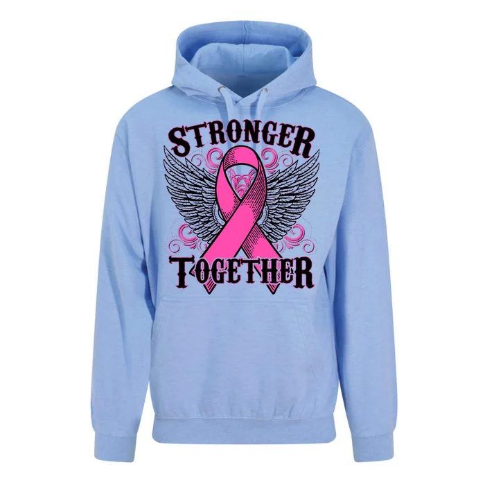 Stronger Together Support Breast Cancer Awareness Unisex Surf Hoodie