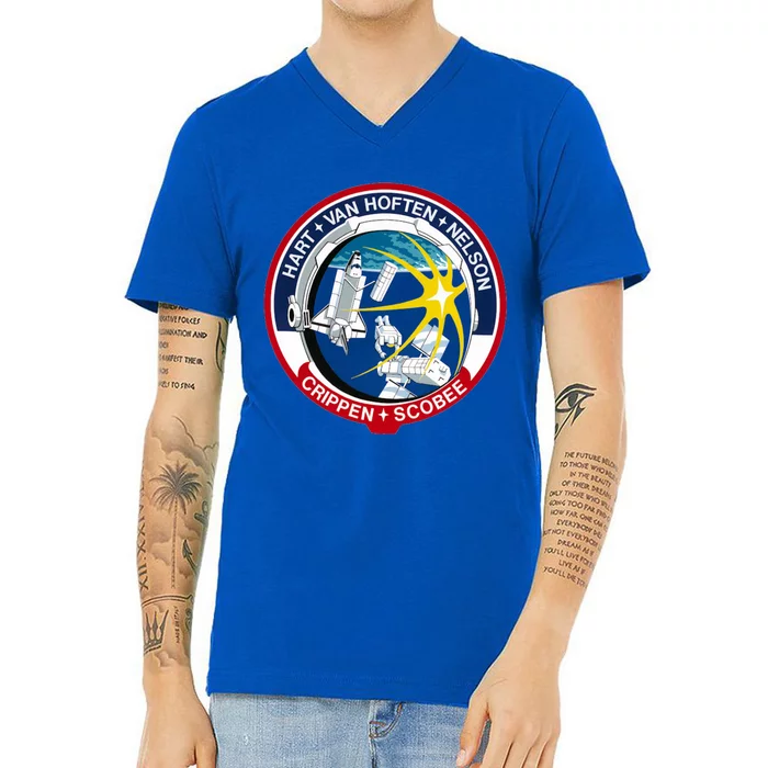 STS-41-C Mission Patch Space Shuttle Challenger V-Neck T-Shirt