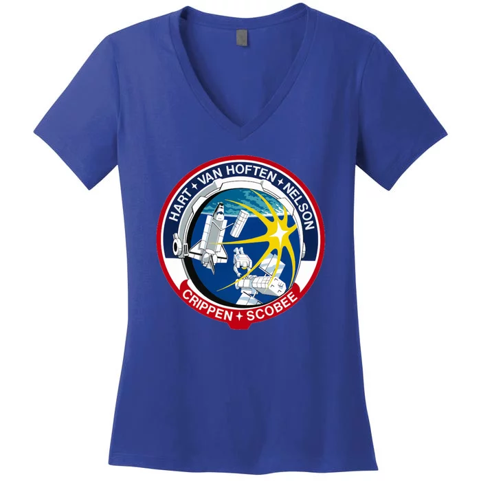 STS-41-C Mission Patch Space Shuttle Challenger Women's V-Neck T-Shirt