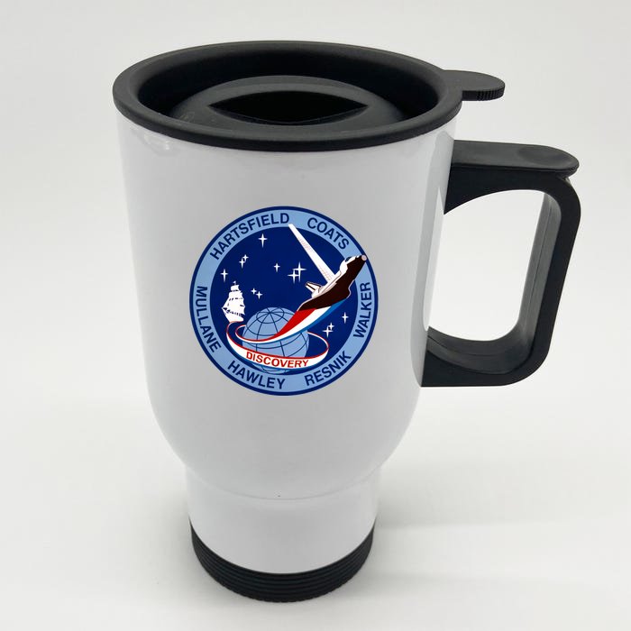 STS-41D Mission Insignia Patch Space Shuttle Challenger Front & Back Stainless Steel Travel Mug