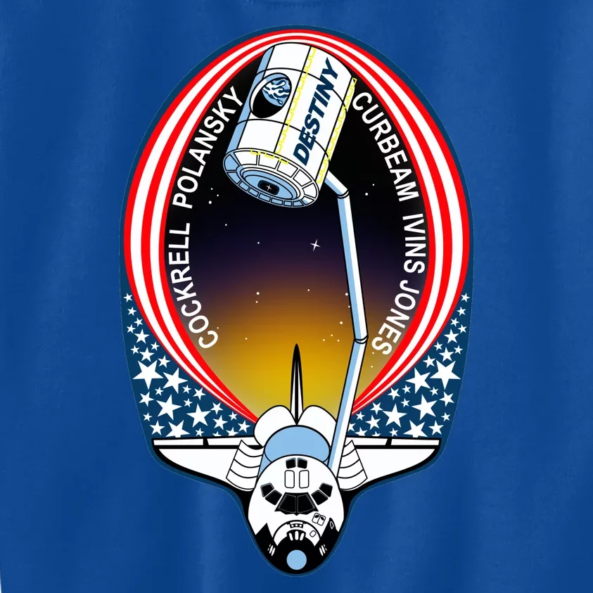 STS-98 Mission Patch Space Shuttle Atlantis Kids Sweatshirt