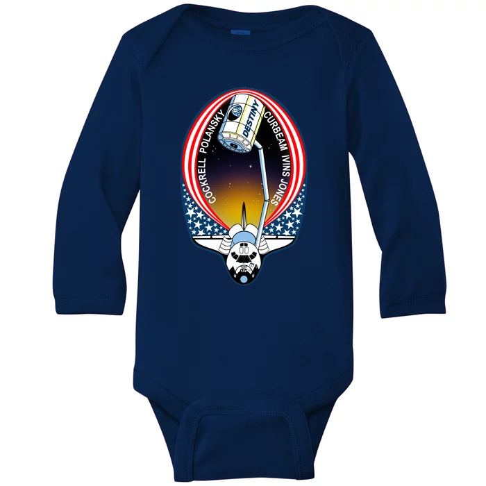 STS-98 Mission Patch Space Shuttle Atlantis Baby Long Sleeve Bodysuit