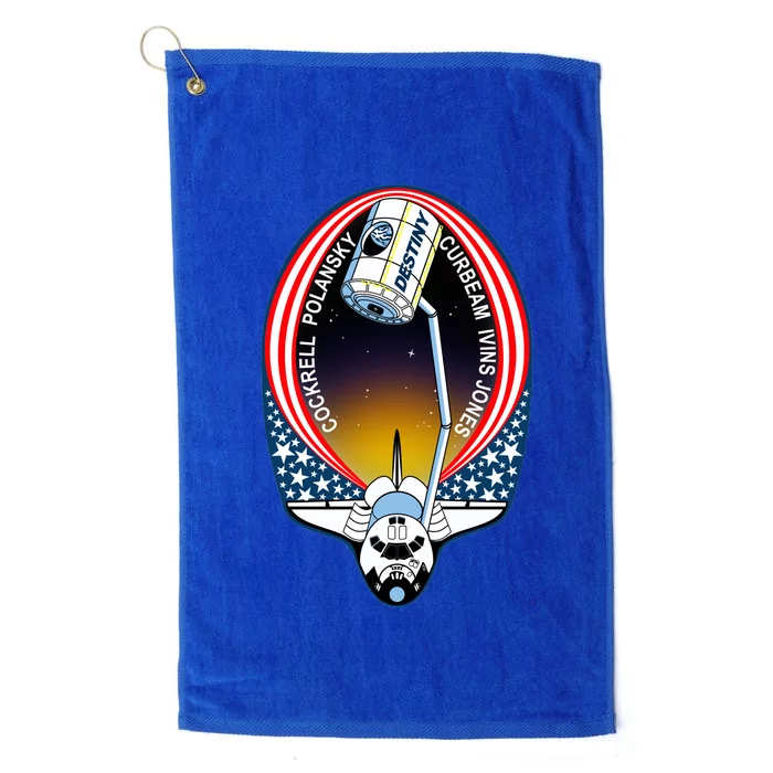 STS-98 Mission Patch Space Shuttle Atlantis Platinum Collection Golf Towel