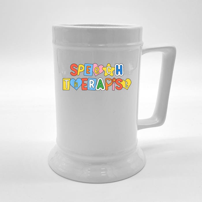 Speech Therapy Speech Language Pathologist Therapist SLP Front & Back Beer Stein