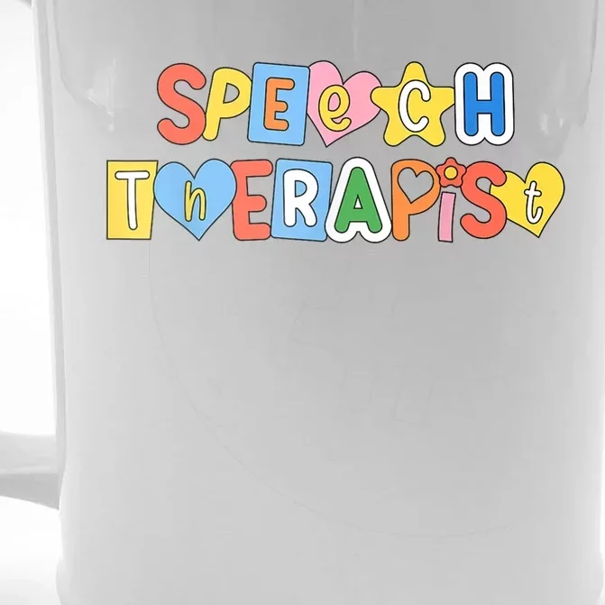 Speech Therapy Speech Language Pathologist Therapist SLP Front & Back Beer Stein