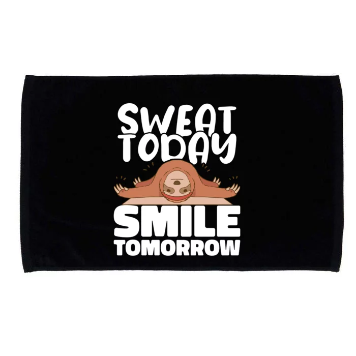 Sweat Today Smile Tomorrow Yoga Instructor Meditation Yoga Gift Microfiber Hand Towel