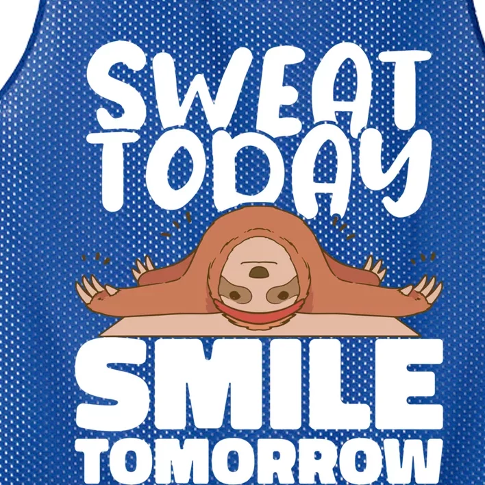 Sweat Today Smile Tomorrow Yoga Instructor Meditation Yoga Gift Mesh Reversible Basketball Jersey Tank