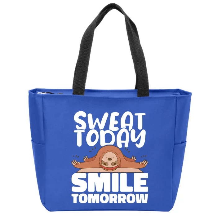 Sweat Today Smile Tomorrow Yoga Instructor Meditation Yoga Gift Zip Tote Bag