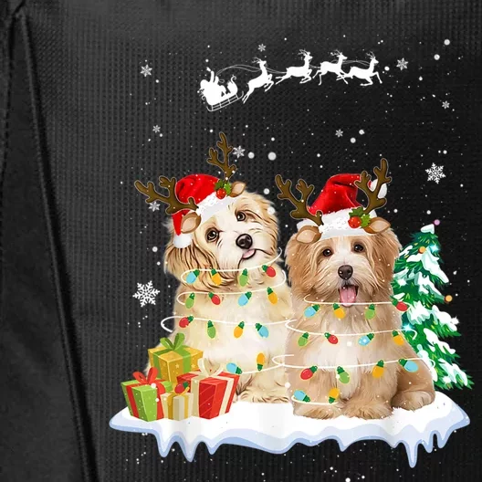 Shih Tzu Santa Christmas Tree Light Pajama Dog Xmas Gift City Backpack