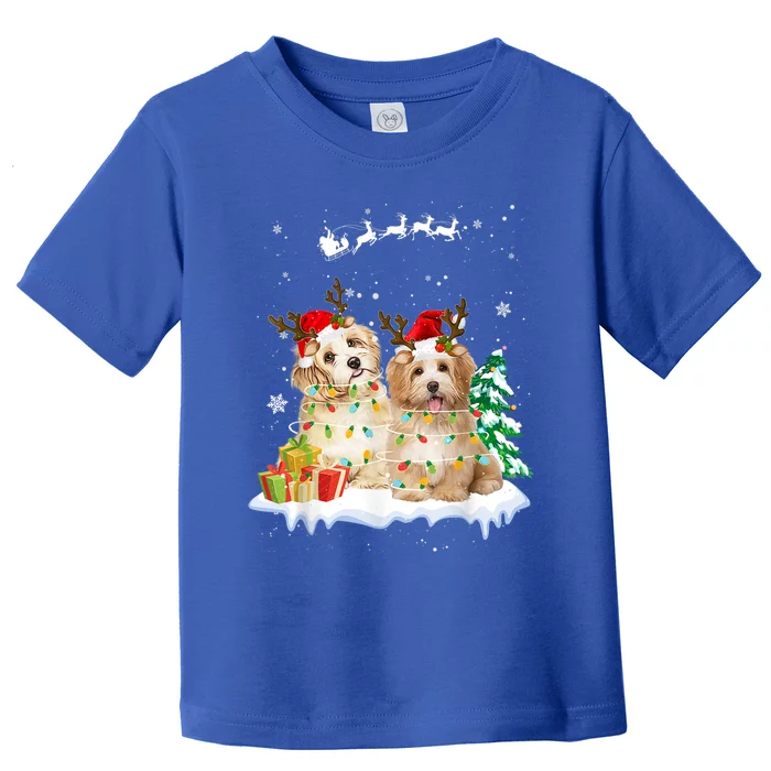 Shih Tzu Santa Christmas Tree Light Pajama Dog Xmas Gift Toddler T-Shirt