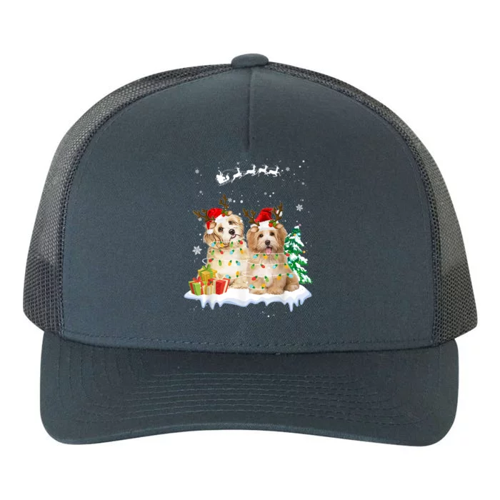 Shih Tzu Santa Christmas Tree Light Pajama Dog Xmas Gift Yupoong Adult 5-Panel Trucker Hat